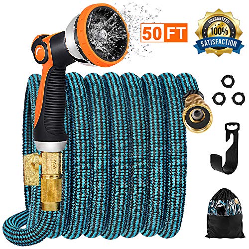 JOOIKOS Expandable Garden Hose 50ft - Flexible Water Hose with 10 ...