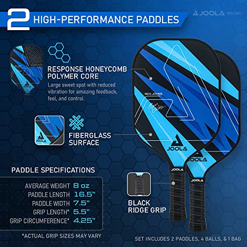 JOOLA Ben Johns Pickleball Set with 2 Fiberglass Paddles - Include...