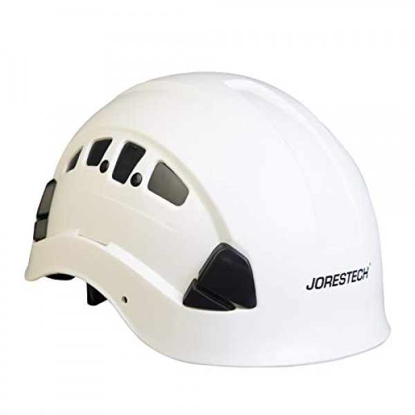 JORESTECH Hard Hat White ABS Work-At-Height and Rescue Slotted Ven...