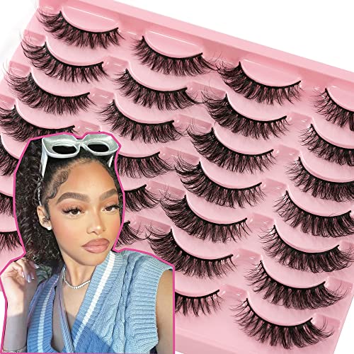 False Eyelashes Pestañas Postizas Wispy Mink Lashes Fluffy 17mm Ca...