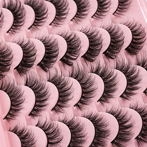 False Eyelashes Pestañas Postizas Wispy Mink Lashes Fluffy 17mm Ca...
