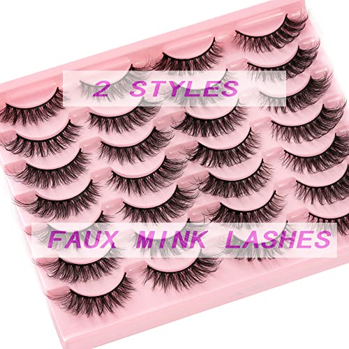 False Eyelashes Pestañas Postizas Wispy Mink Lashes Fluffy 17mm Ca...