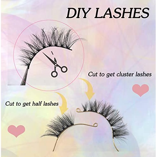 False Eyelashes Pestañas Postizas Wispy Mink Lashes Fluffy 17mm Ca...