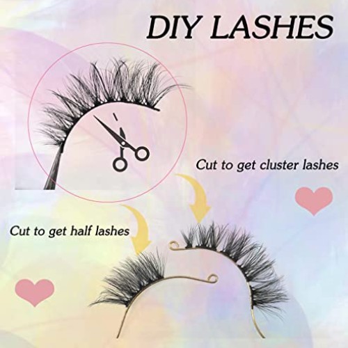 False Eyelashes Pestañas Postizas Wispy Mink Lashes Fluffy 17mm Ca...