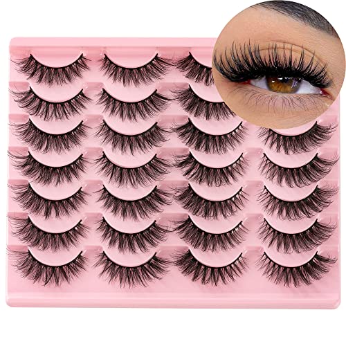 False Eyelashes Pestañas Postizas Wispy Mink Lashes Fluffy 17mm Ca...