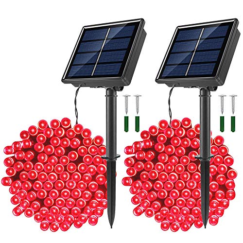 JosMega Upgraded Larger Solar Powered String Lights LED 8 Modes Ou...
