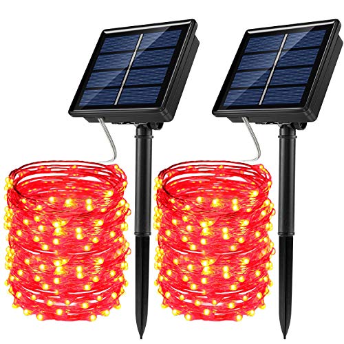 JosMega Upgraded Solar Powered String Fairy Lights 2 Pack 72 ft 20...