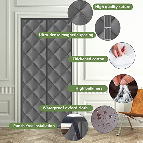 JOUALY Magnetic Thermal Insulated Door Curtain, Durable and Thicke...