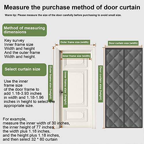JOUALY Magnetic Thermal Insulated Door Curtain, Durable and Thicke...
