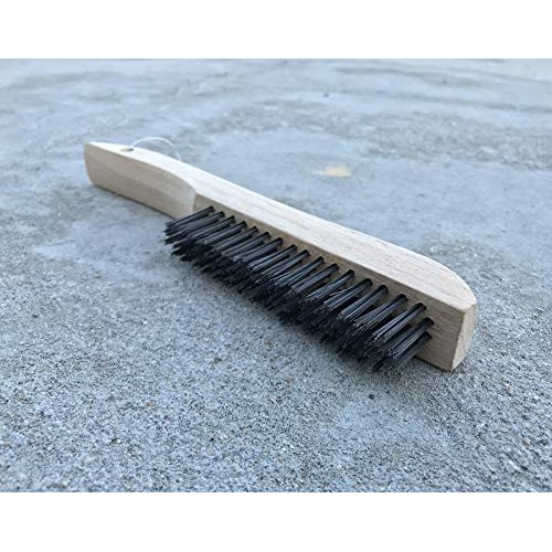 4 Multi-Purpose Shoe Handle Wire Scratch Brushes with Black Oil Te...