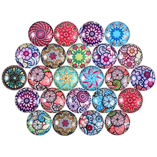 Jovitec 200 Pieces 12 mm Mixed Color Flower Pattern Mosaic Printed...