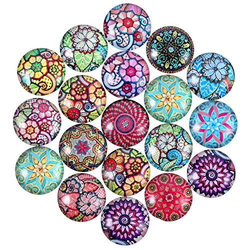 Jovitec 200 Pieces 12 mm Mixed Color Flower Pattern Mosaic Printed...