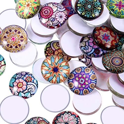 Jovitec 200 Pieces 12 mm Mixed Color Flower Pattern Mosaic Printed...