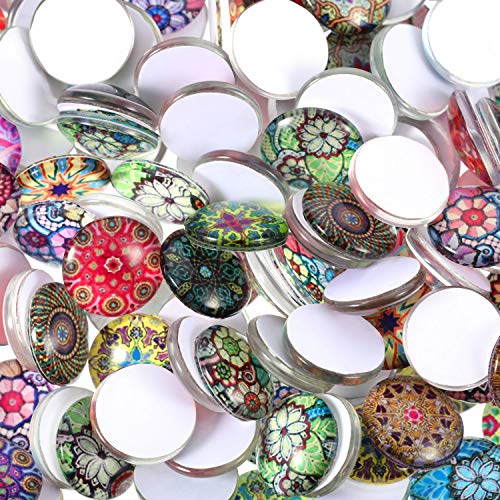 Jovitec 200 Pieces 12 mm Mixed Color Flower Pattern Mosaic Printed...
