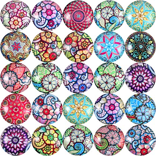 Jovitec 200 Pieces 12 mm Mixed Color Flower Pattern Mosaic Printed...