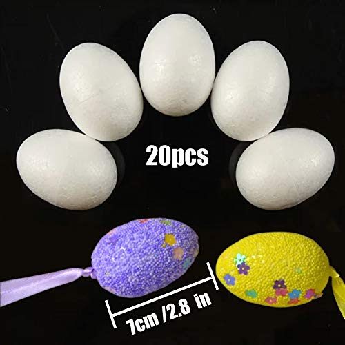 JOYAHO Styrofoam Eggs, 20 Pieces 2.8 Inches Easter Natural White C...