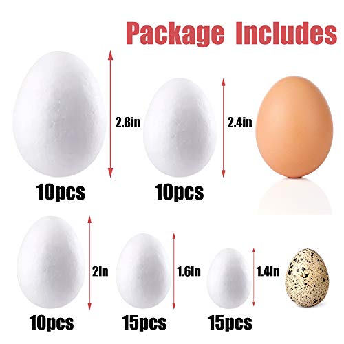 JOYAHO Styrofoam Eggs, 60 Pieces 5 Sizes Easter Smooth Polystyrene...