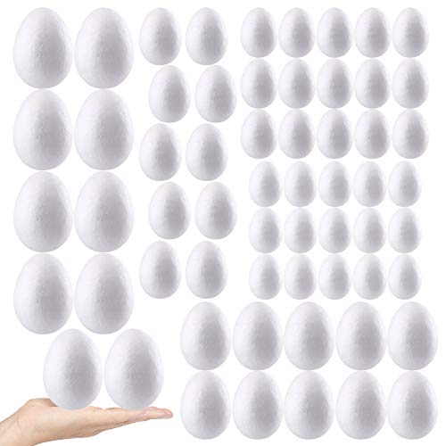 JOYAHO Styrofoam Eggs, 60 Pieces 5 Sizes Easter Smooth Polystyrene...