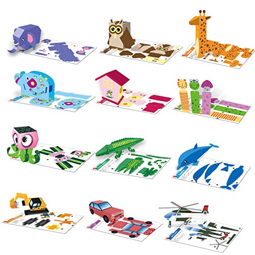 Construction Paper Kid Origami Kit, Paper Model for Crafts, 3D Puz...