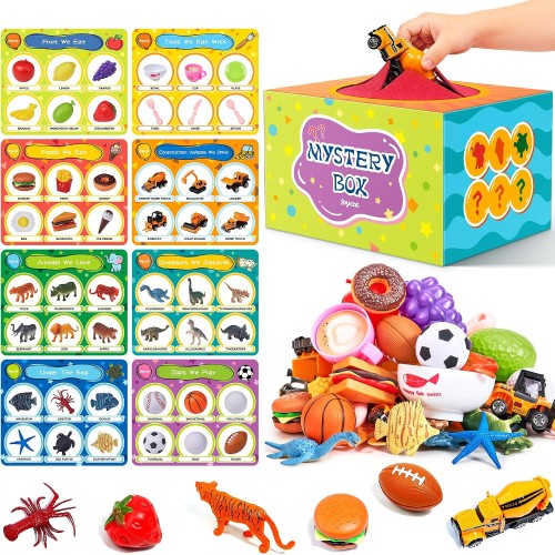 JoyCat Montessori Sensory Sorting Box with 48 Objects for Kids Ages 3-5