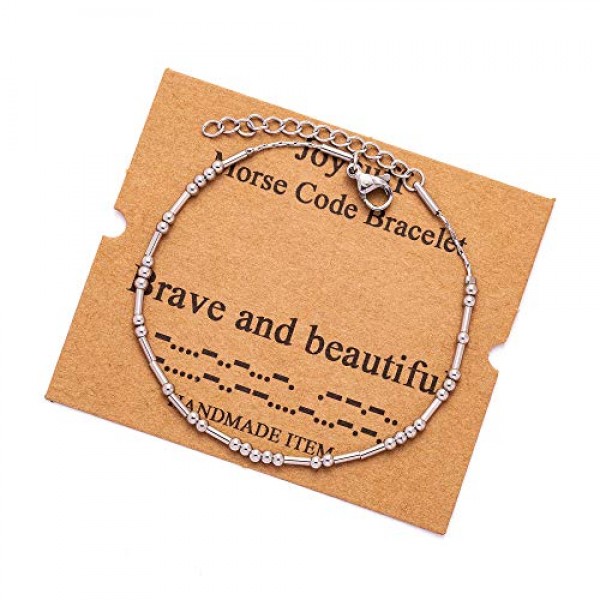 Morse Code Bracelets for Women Brave And Beautiful Inspirational B...
