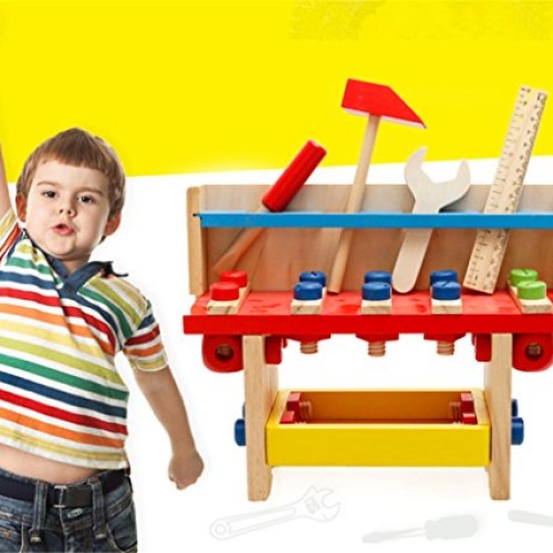 Joyeee Wooden Learning Workbench - Children Engineering Learn Work...