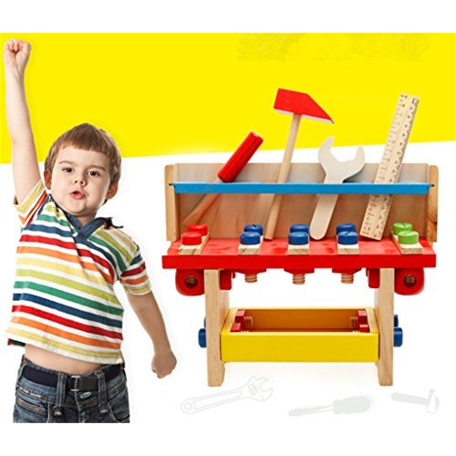 Joyeee Wooden Learning Workbench - Children Engineering Learn Work...