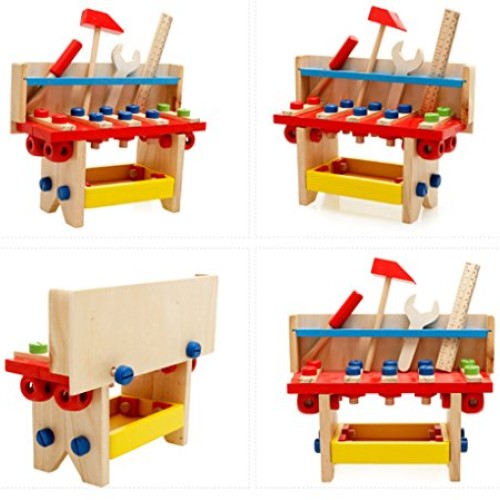 Joyeee Wooden Learning Workbench - Children Engineering Learn Work...