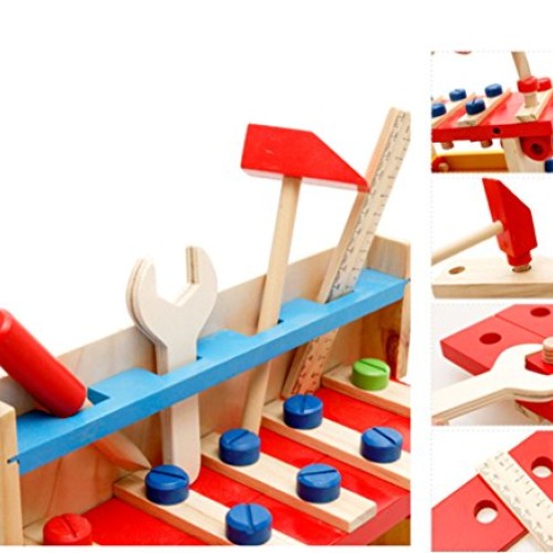 Joyeee Wooden Learning Workbench - Children Engineering Learn Work...