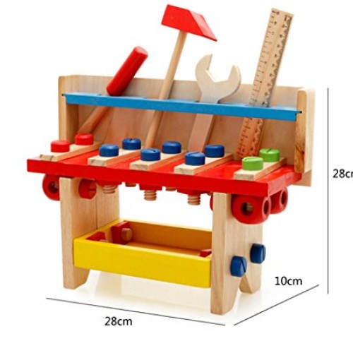 Joyeee Wooden Learning Workbench - Children Engineering Learn Work...