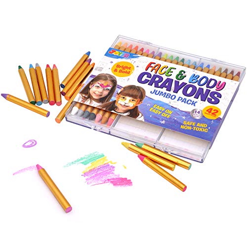 42pcs Face and Body Paint Crayons, Face Painting Kit Safe and Non-...