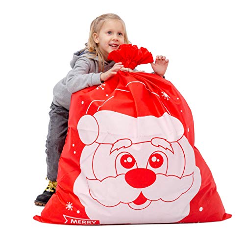 6 Giant Wrapping Christmas Gift Bags 36” x 44” Jumbo Fabric Reusab...