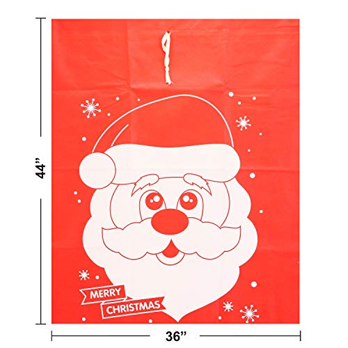 6 Giant Wrapping Christmas Gift Bags 36” x 44” Jumbo Fabric Reusab...