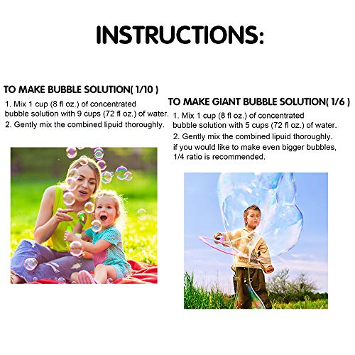 JOYIN 2 Pcs 16 oz Bubble Solution Refill up to 5 Gallon for Larg...