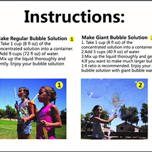 JOYIN 2 Pcs Bubble Solution Refill 32 Ounce 0.95L for Bubble Mac...