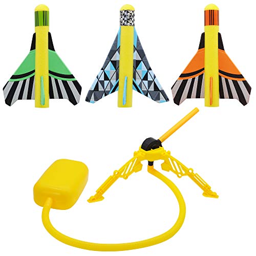 JOYIN 3pcs Jump Rocket Launchers for Kids, Stomp Rocket Stunt Plan...