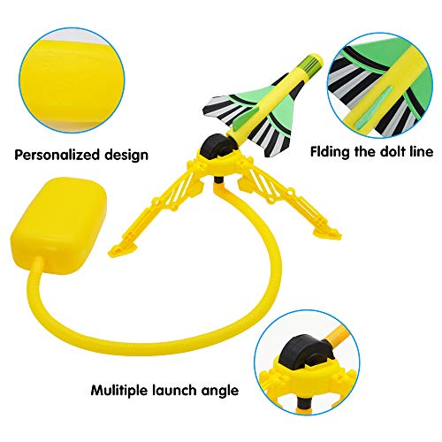 JOYIN 3pcs Jump Rocket Launchers for Kids, Stomp Rocket Stunt Plan...