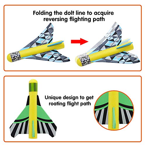 JOYIN 3pcs Jump Rocket Launchers for Kids, Stomp Rocket Stunt Plan...