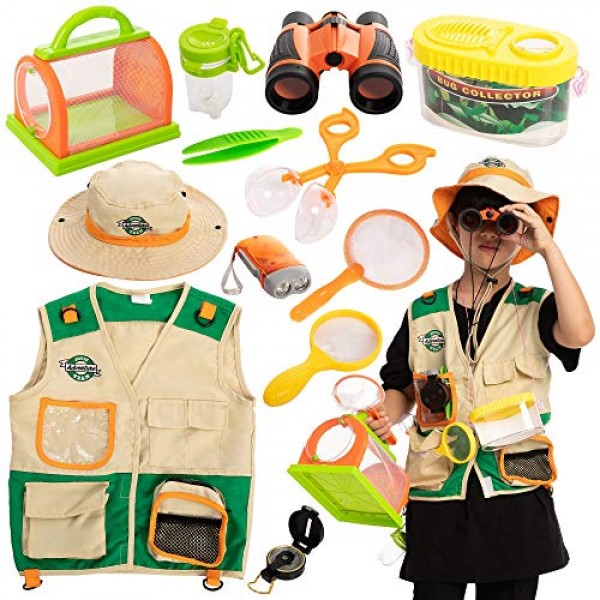 JOYIN Kids Outdoor Explorer Kit and Bug Catcher Toys Vest, Hat, B...