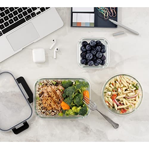 JoyJolt JoyFul 24pc Borosilicate Glass Storage Containers with Lid...