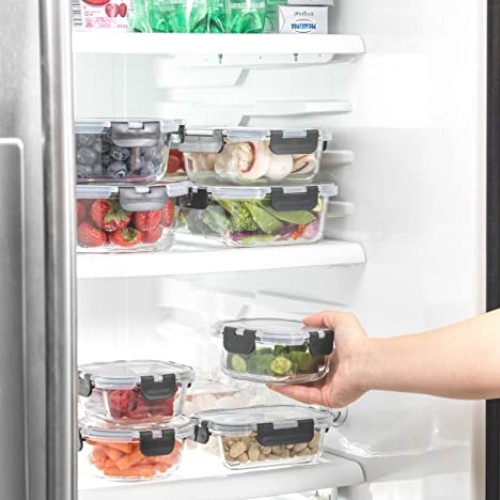 JoyJolt JoyFul 24pc Borosilicate Glass Storage Containers with Lid...