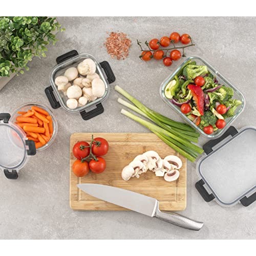 JoyJolt JoyFul 24pc Borosilicate Glass Storage Containers with Lid...