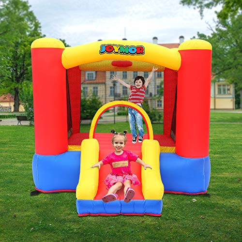 JOYMOR Inflatable Bounce House w/Air Blower, Slide Castle Indoor/O...