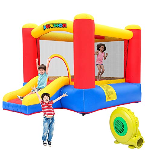 JOYMOR Inflatable Bounce House w/Air Blower, Slide Castle Indoor/O...