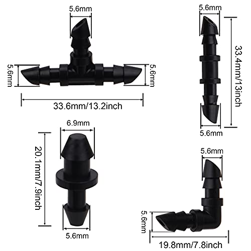 JOYPRO Irrigation Fittings Kit for 1/4 Tubing 130 Pieces Set Drip...