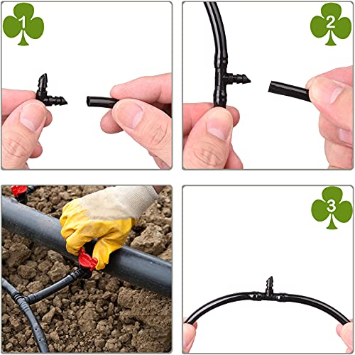 JOYPRO Irrigation Fittings Kit for 1/4 Tubing 130 Pieces Set Drip...