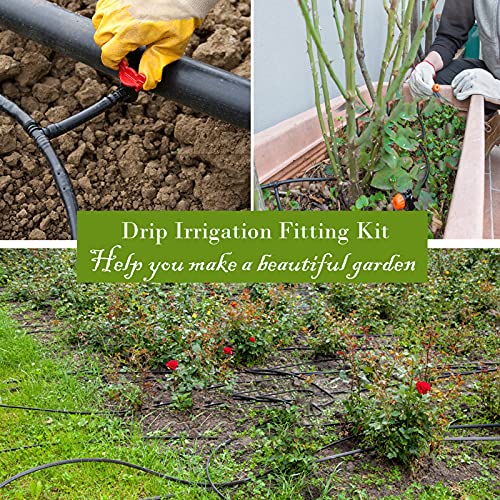 JOYPRO Irrigation Fittings Kit for 1/4 Tubing 130 Pieces Set Drip...