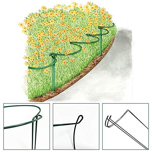 JOYSEUS 6 Pack Plant Support Stakes, Metal Garden Plant Stake, Gre...