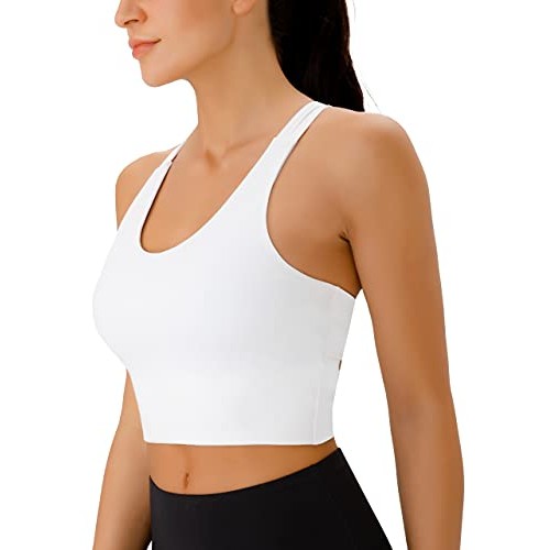 Workout Tops for Women Criss-Cross Back Padded Sports Bras for Wom...