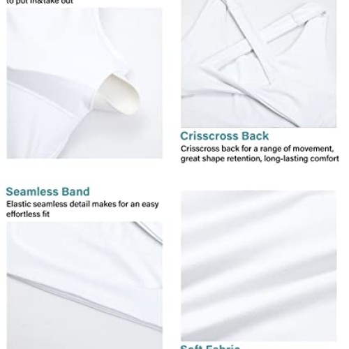 Workout Tops for Women Criss-Cross Back Padded Sports Bras for Wom...